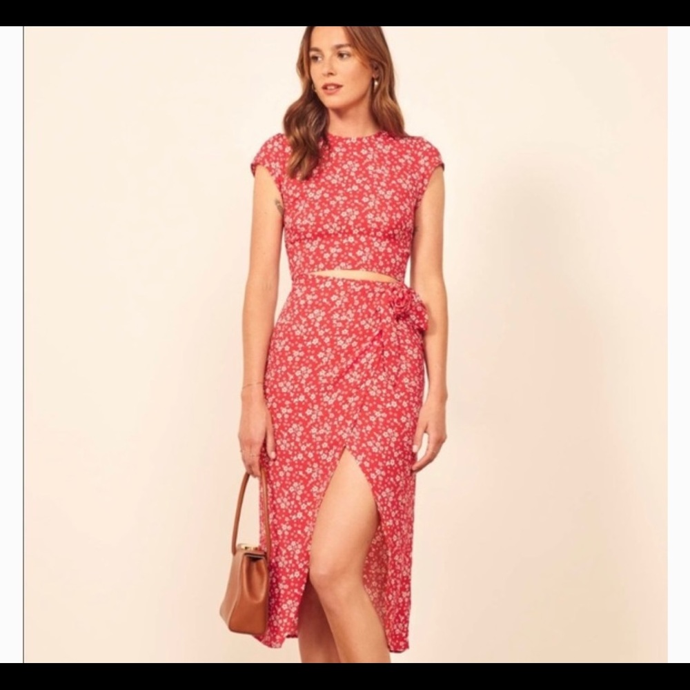 Reformation Alana Floral Wrap Dress